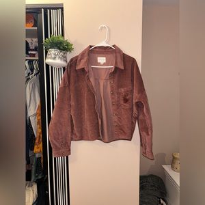 Corduroy mauve cropped jacket